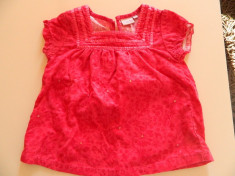Bluzita tip baby doll, rochita pentru fetite, material raiat, 2-3 ani foto