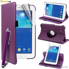 Husa rotativa Samsung Galaxy Tab 3 7 Lite T110/T111/T113/T116 *PURPLE*+Folie+Pen foto