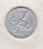 Bnk mnd Romania 1 leu 1951 aluminiu