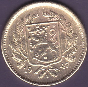 Moneda Finlanda 5 Markkaa 1947 - KM#31a XF++