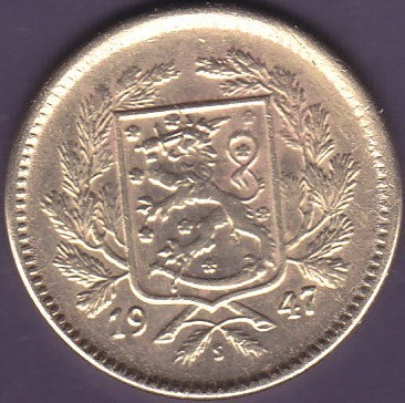 Moneda Finlanda 5 Markkaa 1947 - KM#31a XF++