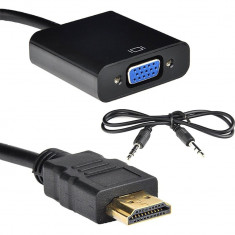 1080P HDMI Male to VGA TV AV HDTV Converter Adapter With Audio USB Cable for PC foto