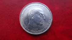 Moneda argint - 100 PTAS - 100 pesetas 1966 - and in stea 1966 foto