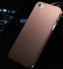 Husa/toc, aluminiu finisat, iPhone 5/5S Lux, Maro - ultrasubtire 0.3mm. foto