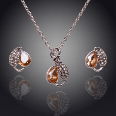 Set de bijuterii superb placat Aur 18k, Cristale Swarovski : cod 327 foto