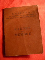 Carnet Membru UCFS - Cultura Fizica si Sport , 1959 , cu 10 timbre de cotizatie foto