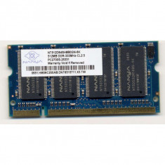 Memorie laptop 512MB DDR1 Nanya 333 CL2.5 PC2700S-25331 foto