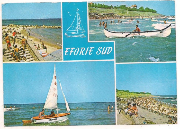% carte postala (marca fixa)-EFORIE SUD -colaj