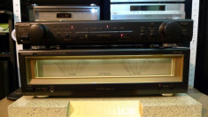 Amplificator + preamplificator Technics SE-A1000 Reference + SU-C1000 Reference cu vumetre, acumulator nou, poze reale foto