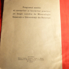 Programul Analitic Cursuri si Lucrari Practice- Catedra Mineralogie Gen.