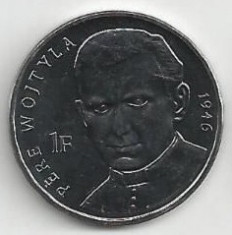 Congo 1 franc 2004 UNC Papa 1946 foto