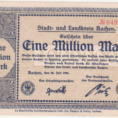 (3) BANCNOTA (NOTGELD) - GERMANIA - AACHEN - 1.000.000 MARK 1923 (20 IULIE 1923)