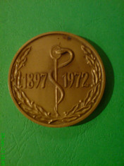 JUBILIEU REVISTA MILITARA MEDICALA 75 DE ANI 1897 -1972 , BRONZ foto