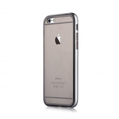 Husa iPhone 6 Devia Silicon Fresh Gun Black (cu bumper aluminiu) foto