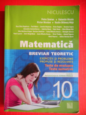 MATEMATICA BREVIAR TEORETIC Clasa a X a EXERCITII PROBLEME PROPUSE SI REZOLVATE foto