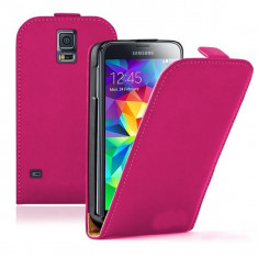 Husa Samsung Galaxy S5 flip slim roz foto