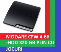 PS3 PLAYSTATION 3 SLIM HDD 320 GB ,PS3 MODAT 4.66 ULTIMUL UPDATE ,COMPATIBIL CU TOATE JOCURILE foto