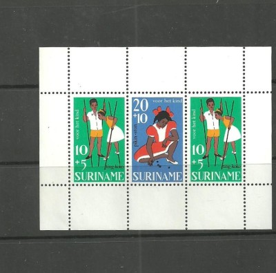 Surinam 1967 - JOCURI DE COPII, bloc nestampilat, T2 foto