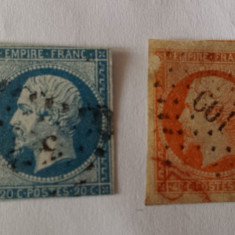Franta 1853 val. de 20c si 40c stampilate