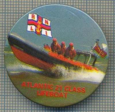 1960 INSIGNA-ATLANTIC 21 CLASS LIFEBOAT-RNLI( Royal National Lifeboat Institution)-REGATUL UNIT AL MARII BRITANII-TEMA MARINAREASCA-starea care se ved foto