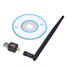 5dBi Placaretea adaptor wireless USB 150 Mbps 802.11 b/g/n wifi antena externa foto