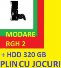 OFERTA !!! XBOX 360 SLIM+ HDD 320 GB PLIN CU JOCURI NOI -MODAT RGH 2 foto