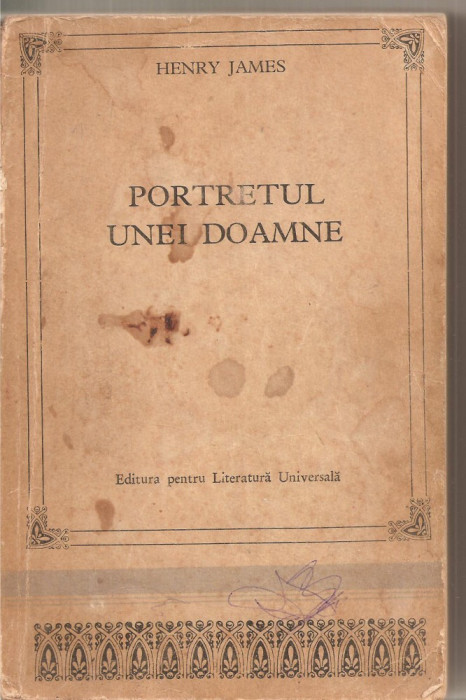 (C5692) PORTRETUL UNEI DOAMNE DE HENRY JAMES