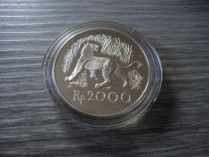 2000 rupees 1974 Indonezia, tigru, argint foto