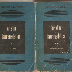 (C5710) KRISTIN LAVRANSDATTER - VOL. 1, 2, 3, CUNUNA, STAPANA (STAPINA) CASEI, CRUCEA, ELU, 1968, TRAD. DE STEFANA VELISAR TEODOREANU SI ALEX. BUDISTE