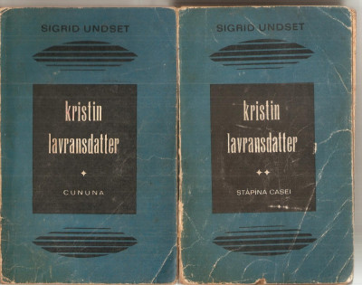 (C5710) KRISTIN LAVRANSDATTER - VOL. 1, 2, 3, CUNUNA, STAPANA (STAPINA) CASEI, CRUCEA, ELU, 1968, TRAD. DE STEFANA VELISAR TEODOREANU SI ALEX. BUDISTE foto