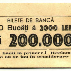 BANDEROLA PENTRU 100 BANCNOTE 2000 2 000 LEI 1943-1945 BANCA ROMANIEI