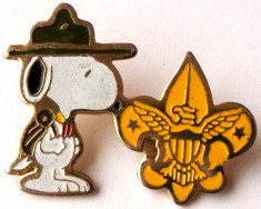 T2. INSIGNA PIN CERCETASI CANADA SI SUA USA Scouts of America, 35 x 26 mm ** foto