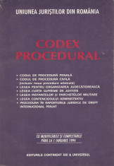 UNIUNEA JURISTILOR DIN ROMANIA - CODEX PROCEDURAL { 1994, 408 p.} foto