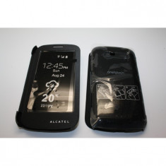 Husa Flip Cover S-View Alcatel C7 neagra