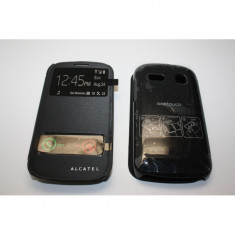 Husa Flip Cover S-View Alcatel One Touch Pop C3 neagra