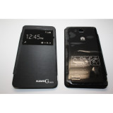 Husa Flip Cover S-View Huawei G750 neagra, Negru, Alt model telefon Huawei, Cu clapeta
