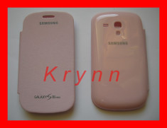TC100b Toc Flip roz pal Samsung Galaxy S3 Mini i8190 i8200+FOLIE! TR. 2LEI PT AV foto