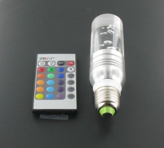 RGB CRYSTAL LED Spot E27 3W + telecomanda 06104 foto