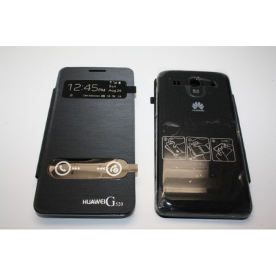 Husa Huawei Ascend G520 neagra originala FlipCover Sview originala cutie foto