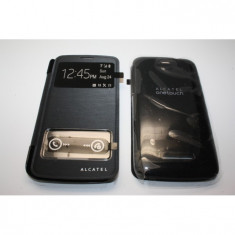 Husa Flip Cover S-View Alcatel Pop C5 neagra