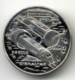 GIBRALTAR 2,8 ECU 1993 EUROTUNEL MONEDA CU DIMENSIUNE MARE STARE EXCELENTA, Europa, Nichel