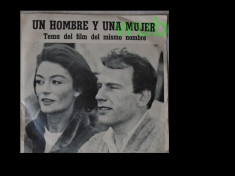 Un hombre y una mujer/Un barbat si o femeie, disc vinil/vinyl single Disc Jockey, Argentina, TS 659; muzica neuitatului film al lui Claude Lelouche foto