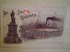 CARTE POSTALA - ROMANIA - CONSTANTA - STATUIA LUI OVIDIU SI MOTONAVA REGELE CAROL I - REPRODUCERE DUPA UN ORIGINAL DE COLECTIE ., Necirculata, Printata