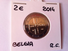 moneda BELGIA 2 euro comemorativa 2014-Crucea Rosi, UNC foto