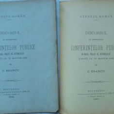 Discursul conferintelor publice in noul Palat al Ateneului tinut de Esarcu ,1889