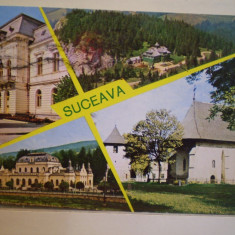 CARTE POSTALA - ROMANIA - SUCEAVA - VEDERI DIN ORAS - CIRCULATA - TIMBRATA .