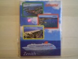 CARTE POSTALA CU MAGNET - BRAZILIA - IN FOTOGRAFII : CABO FRIO , BUZIOS , SANTOS SI MOTONAVA DE PASAGERI ZENITH - NOU LA TIPLA ., Necirculata, Printata