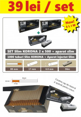 SET - Tuburi tigari slim Korona + aparat injectat tutun foto