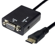 Convertor adaptor HDMI - VGA semnal digital la analog 720p 1080p valabil pentru PC Laptop tableta telefon android PS3 xbox + cablu jack sunet audio foto