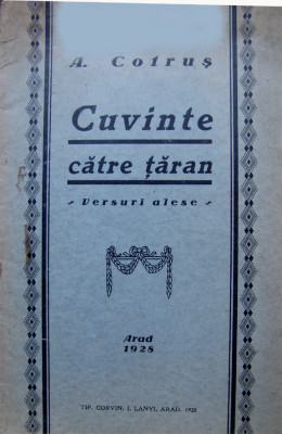 Cotrus, Cuvinte catre ţăran, Arad, 1928 foto
